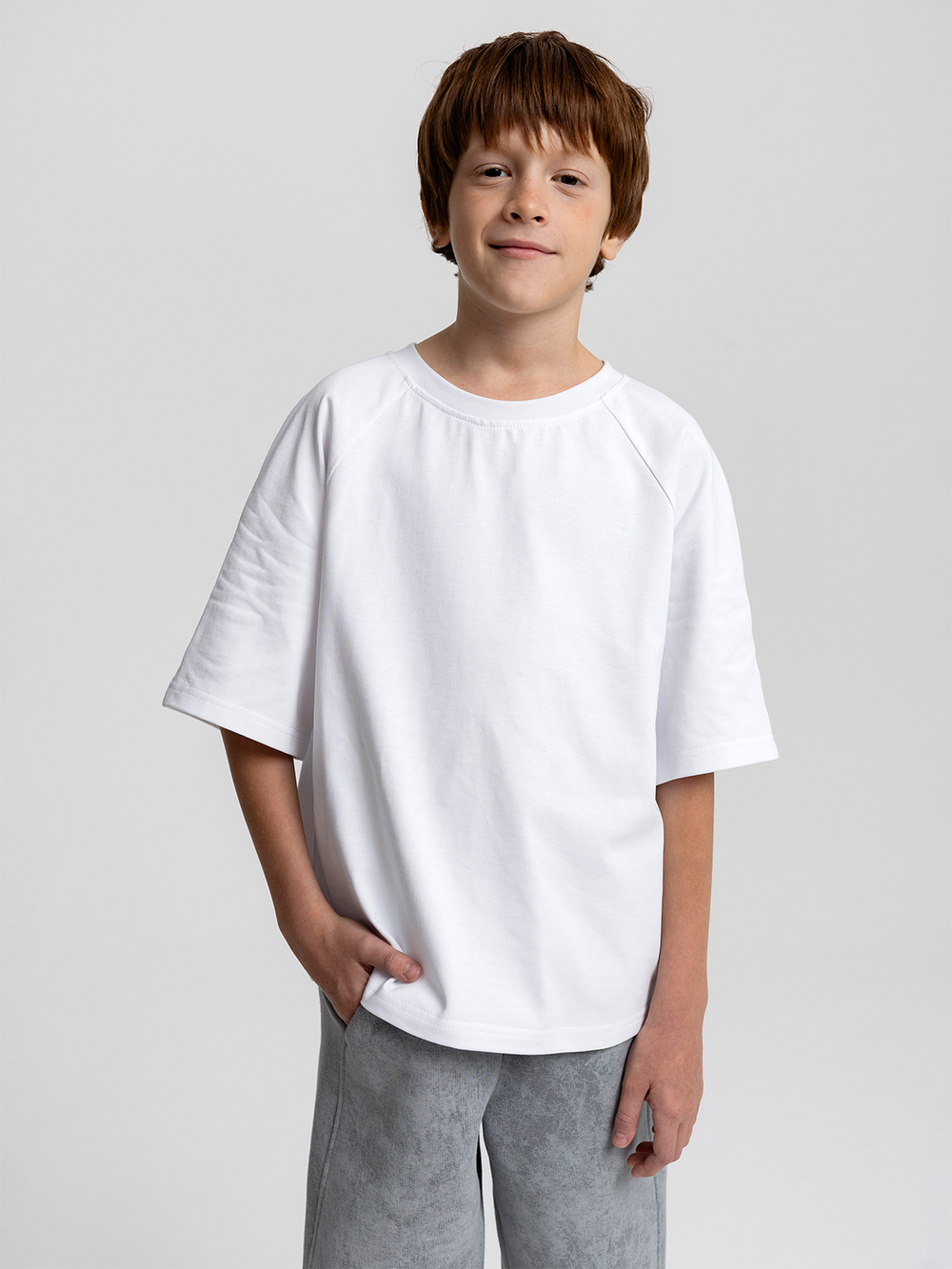 Футболка оверсайз реглан Mjölk White, из плотного хлопка