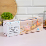 Менажница 3-х секционная 27,5*9,5*8,5см на металлической подставке, 9188