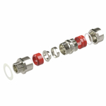 Взрывозащищенный кабельный ввод серии КА для бронированного кабеля М90х2d:62,8-71мм D:71-81мм. Никелированная латунь IP66/IP68