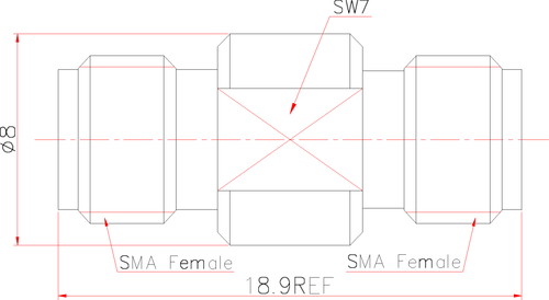 LF-SMAFF-26.5G, Коаксиальный переходник (SMA)