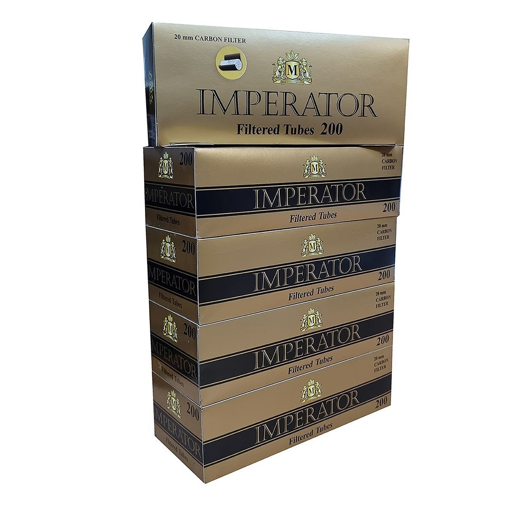 Комплект гильзы черные для сигарет "Imperator" Carbon 5х200шт.