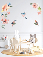 Стикеры ПТИЧКИ С ЦВЕТАМИ