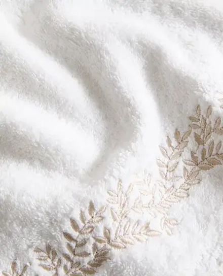 ZARA HOME БАННОЕ ПОЛОТЕНЦЕ С ВЫШИВКОЙ «РАСТЕНИЯ», ЗОЛОТИСТЫЙ