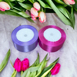 Лента атласная 4 см 25 ярдов (фиолетовая) №46