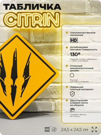Табличка декоративная "Ведьмак 3, Дикая охота, Witcher 3" на дверь и стену, прикольная штука в подарок геймеру, декоративный знак, 24,5х24,5 см, Айдентика Технолоджи