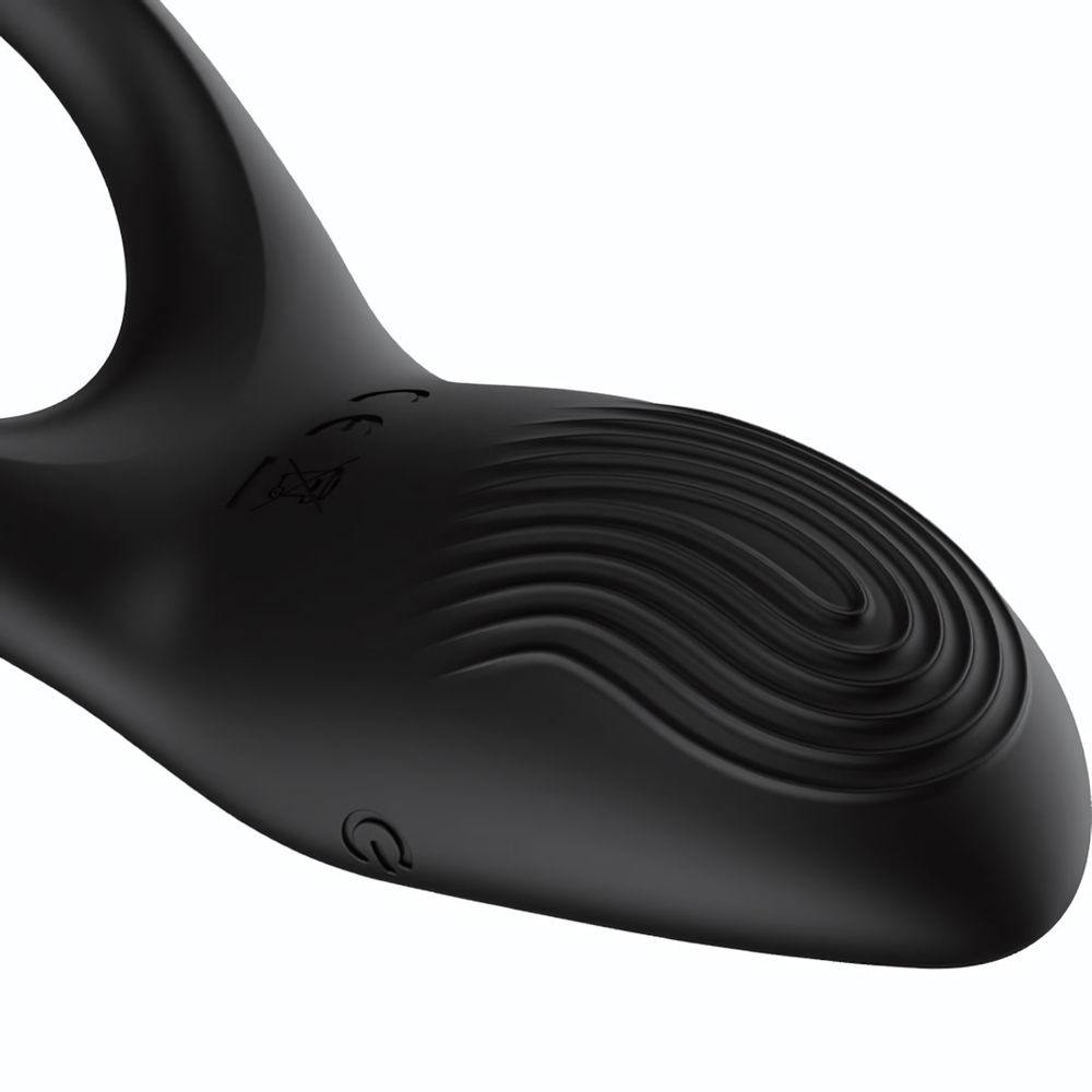 Черное эрекционное виброкольцо с пультом ДУ (Цвет: черный)