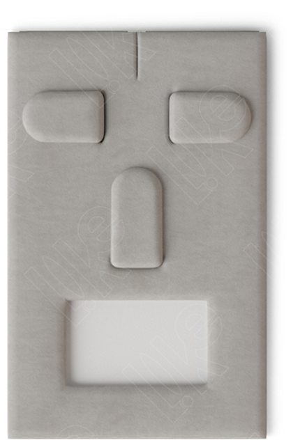 Вкладыш 13/наклонный/для гарнитура/3 язычка/окошко для бирки/прорезь для нитки