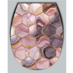 Сиденье для унитаза с детской накладкой "Океан LUX" с рисунком "Абстракция соты розовые"