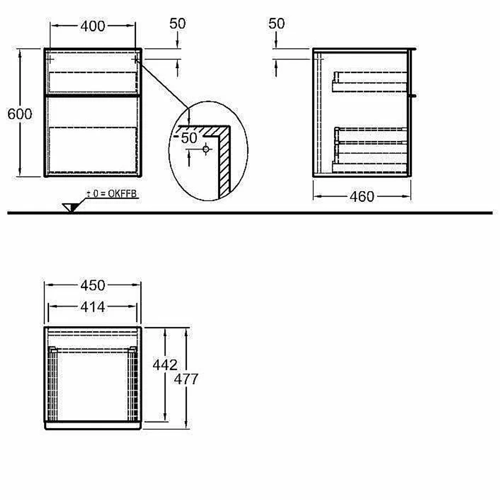 Шкаф боковой Geberit iCon 841047000 45 светлое дерево
