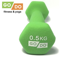 Гантель GO DO в виниловой матовой неопреновой оболочке. Вес 0,5 кг.  (Зеленый)