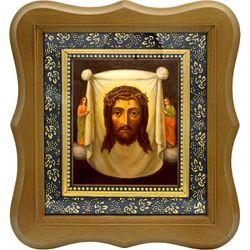 Спас Нерукотворный в терновом венце. Икона на холсте.