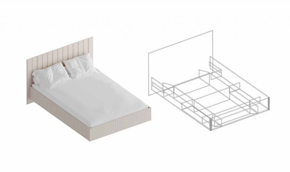 Кровать 1,6 "Тефия" (Софт сантьяго/Тефия), МФ Велес, г. Туймазы
