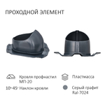 Проходной элемент PROF-20 для металлопрофиля С20, серия Static, темно-коричневый (подходит для кровли RAL 8019 , RR32, темно-коричневый ), Gervent