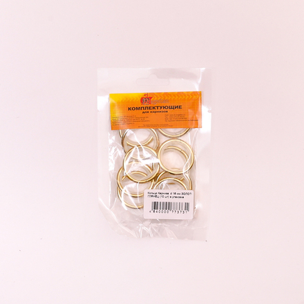 Кольца для карниза АМ 16мм, золото глянец, 10 шт.в уп.