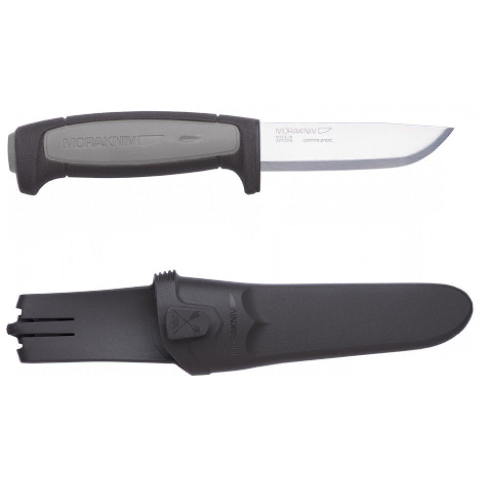 Нож Morakniv Robust, углеродистая сталь, ножны, черный/серый