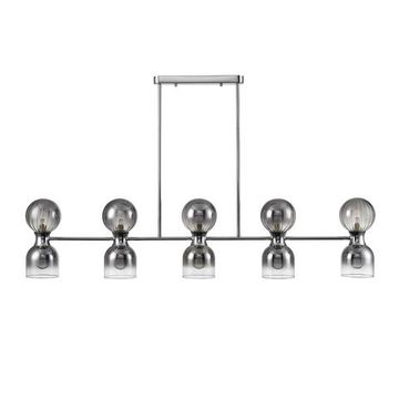 8114/10 MODERNI LN25 142 хром/дымчатый, металл/стекло Подвесной светильник G9 5*30W + E14 5*40W 220V TAUNA