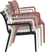 Диван пластиковый двухместный Siesta Contract Paris Lounge, темно-серый