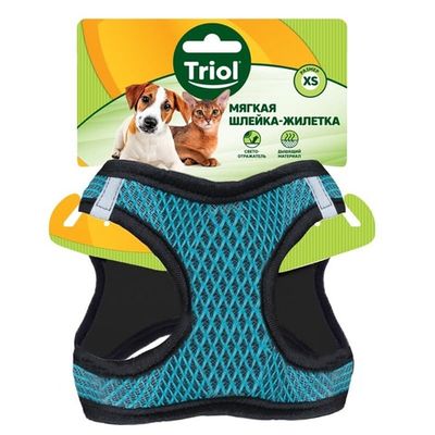 Мягкая шлейка-жилетка нейлоновая бирюзовая M, обхват груди 41-44см Triol