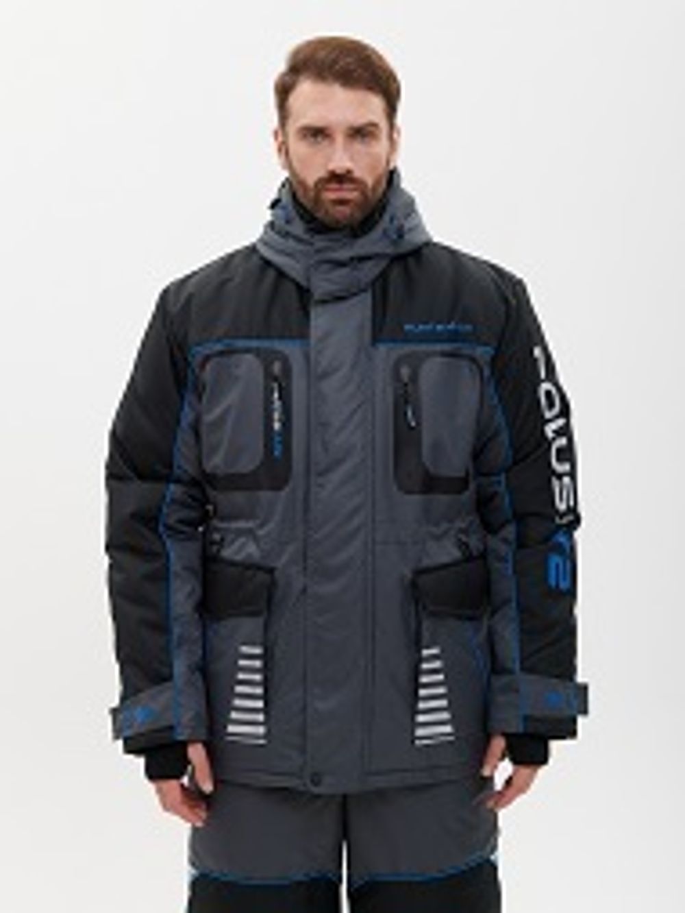 Костюм зимний Полюс LUX V-2 ткань Cell цвет Серый/Черный