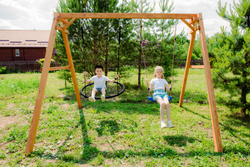 Деревянные качели с качелями гнездо 100 см