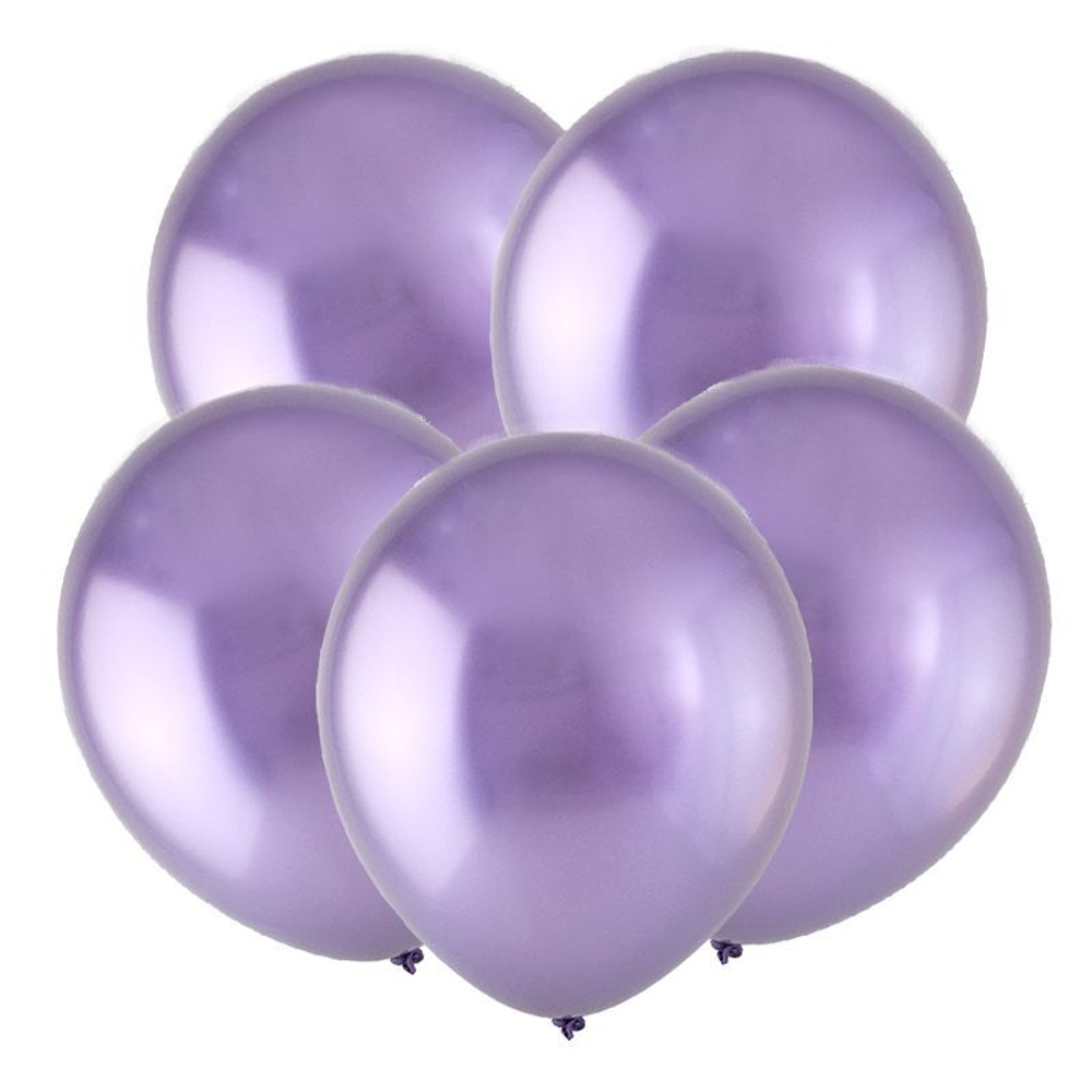 Т Метал 12 Зеркальные шары, Сиреневый / Mirror Violet / 50 шт. /, Латексный шар П