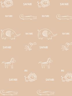 Постельное белье Сказка "SAFARI/Safari (компаньон)" 1,5-сп Наволочка 50х70 см 1 шт Простынь 150х215 см Пододеяльник 145х215 см, перкаль