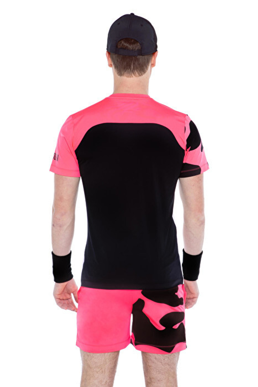 Футболка мужская теннисная Hydrogen Tech Camo Tee - white/fuchsia fluo