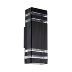 Уличный настенный светильник 2x60Вт E27, металл/стекло, чёрный