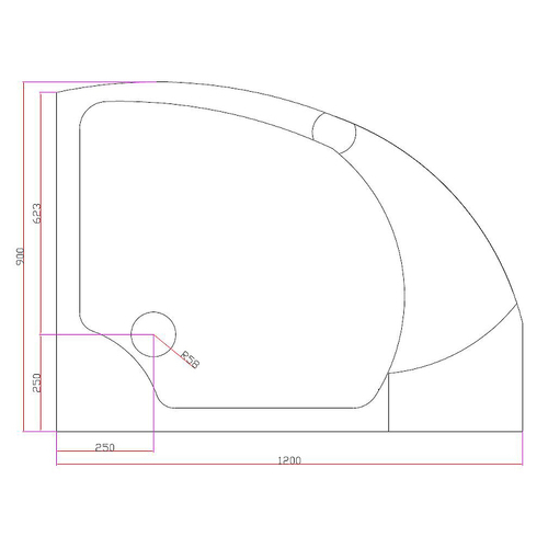 Акриловый поддон для душа Cezares Tray A 120x90 R TRAY-A-TRIUMPH-RH-120/90-15-W-R Белый