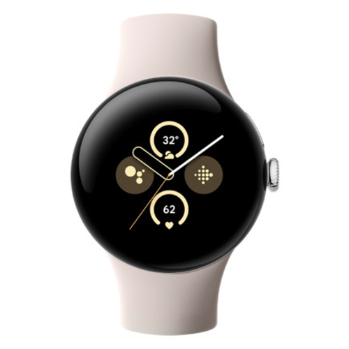Умные часы Google Pixel Watch 2, Wi-Fi + LTE, «Полированный серебристый» корпус, ремешок Фарфорового цвета (версия Global)