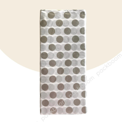 Бумага тишью 50 х 66 см (10 листов), серебристый горошек