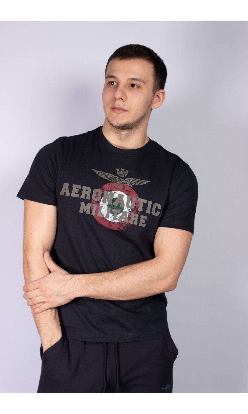 Футболка синяя AERONAUTICA MILITARE