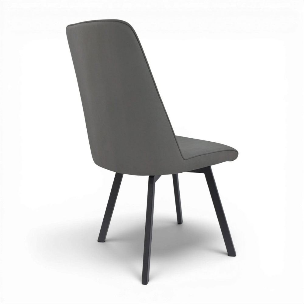 Стул поворотный "Софти 360" (арт. 325П), велюр Бренди В28 антрацит, ножки профильные черные