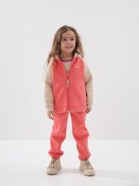 Толстовка Колор блок "Коралл" утепленная