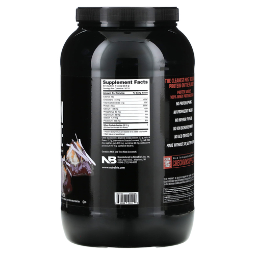 NutraBio, изолят сывороточного протеина, макарун в шоколаде, 907 г (2 фунта)