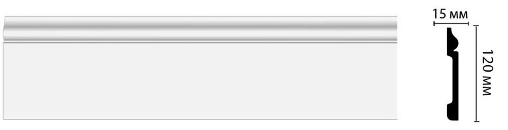 Плинтус Decomaster под покраску, 120x15 мм