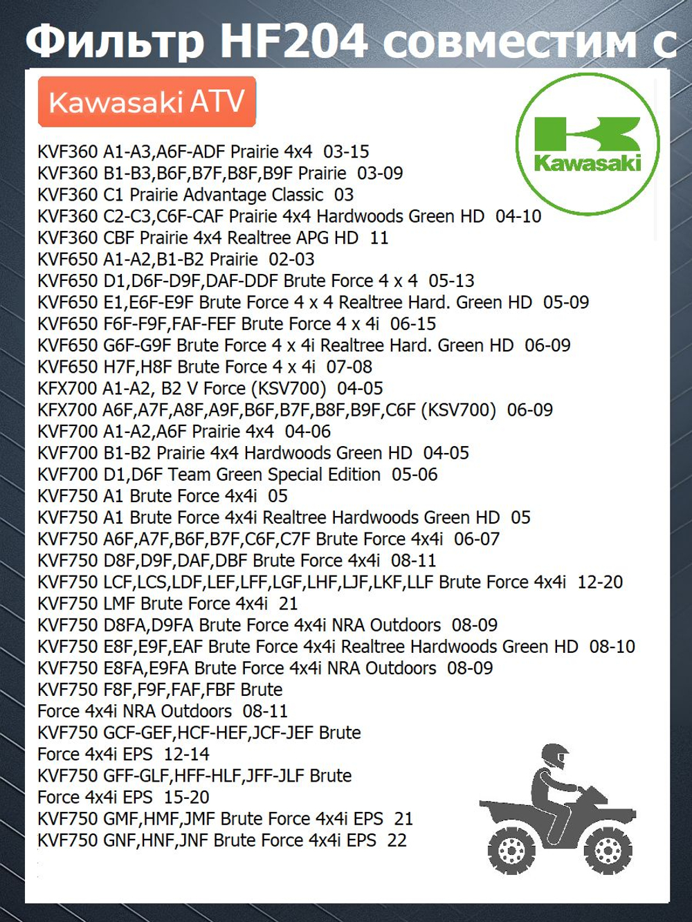 Фильтр масляный HF204 для Arctic Cat, Honda, Kawasaki, Stels Dinli, Yamaha, Mercury, лодочного мотора, квадроцикла, мотоцикла