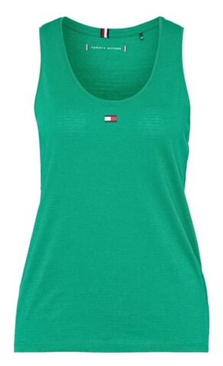 Топ теннисный Tommy Hilfiger Essential Flag Slim Tank Top - olympic green