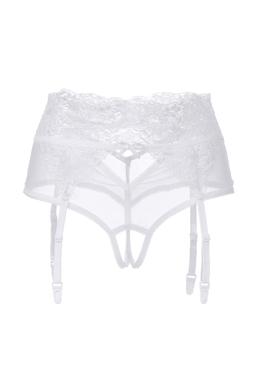 Эротические трусики-пояс Erolanta Lingerie Collection с высокой посадкой белые (46-48)