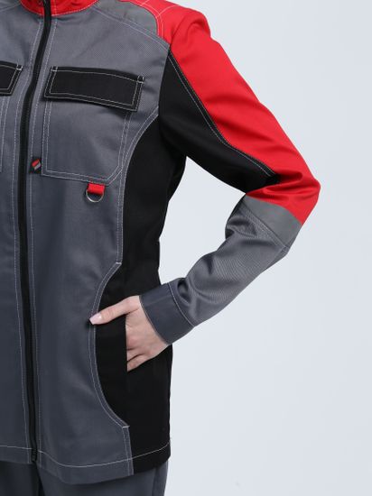 Костюм женский "Вектрон-1" брюки (серый/красный/черный)