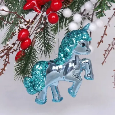 Ёлочная игрушка «Сказочный единорог» 9*3*10 см, голубой