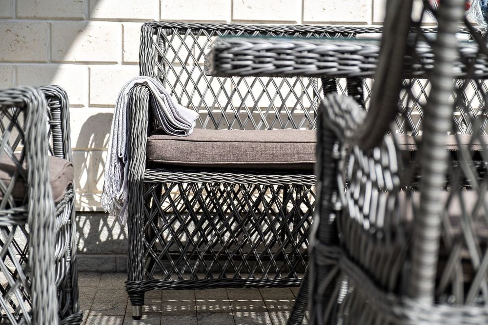 "Латте" диван двухместный из искусственного ротанга, цвет графит