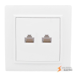 Розетка RJ-45 2-местная СП Минск белая EKF