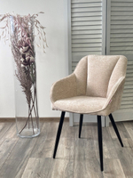 Стул М-City DISAUR Рефлет (Reflet) 3018-10 Бежевый, Шенилл, Черный каркас