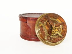 Nautical Морской компас в кожаном футляре