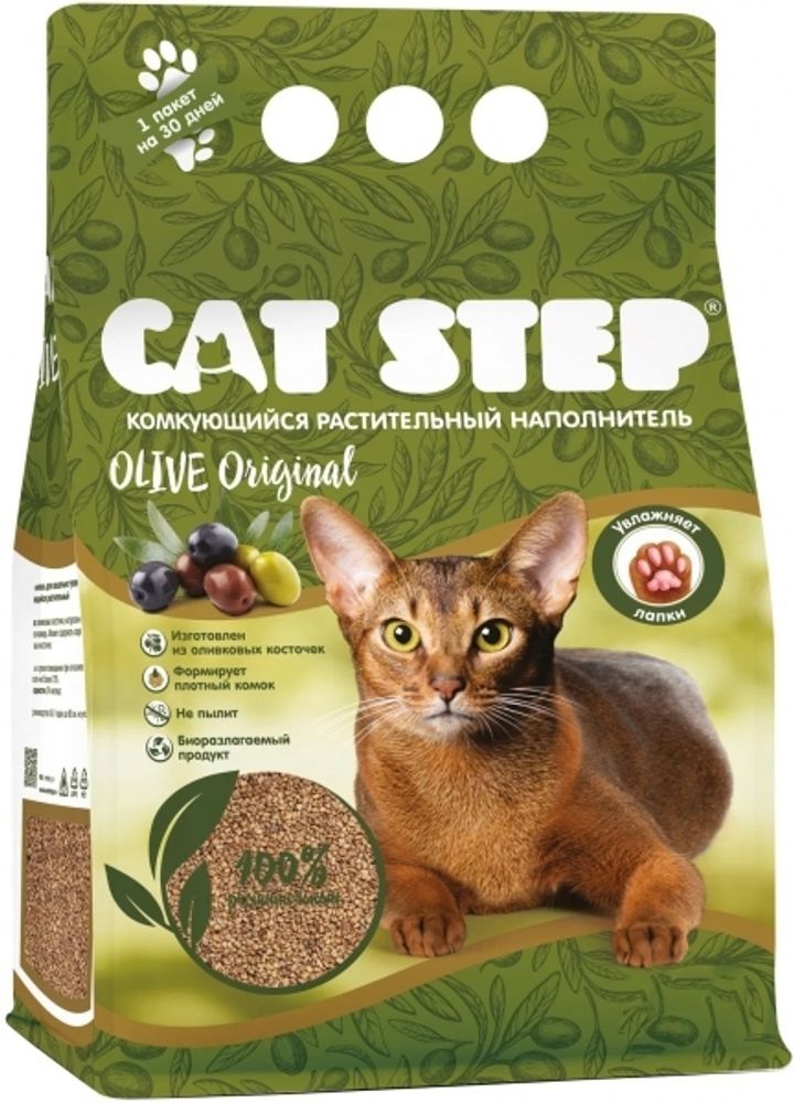 Наполнитель Cat Step 5л Olive Original комкующийся растительный
