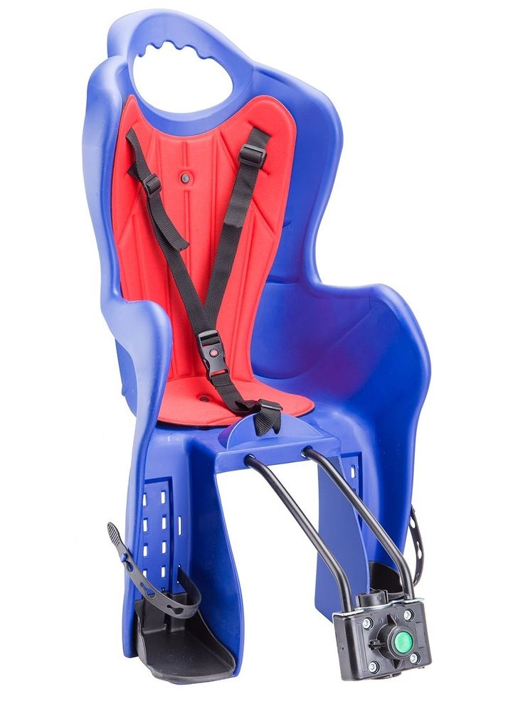 Кресло детское ELIBAS T (крепл.на раму), синий корпус, красная подушка, черные ремни (Италия)