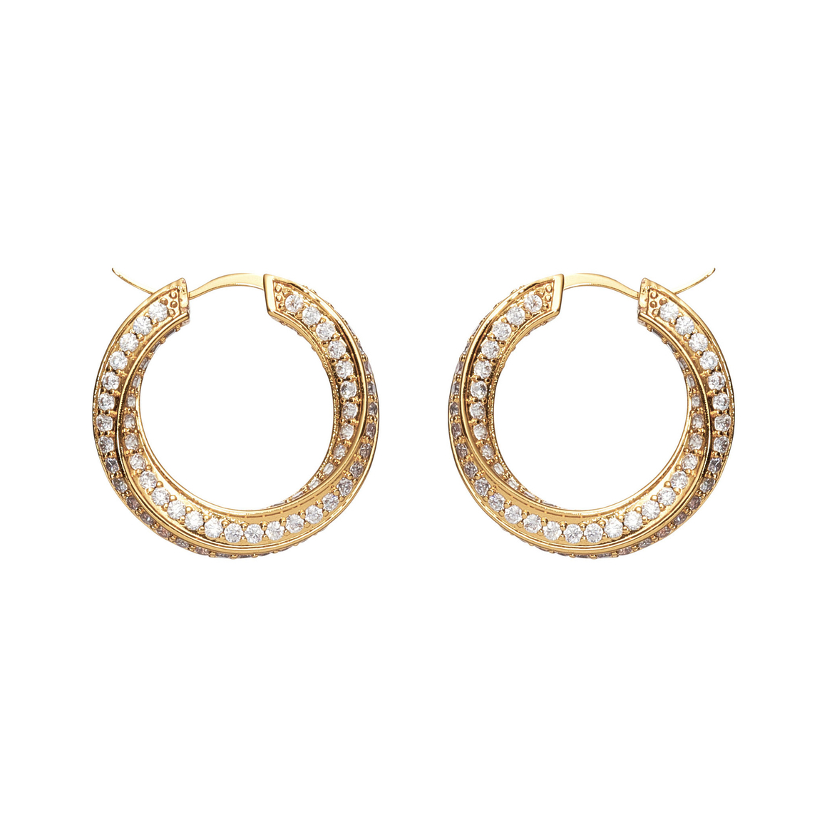 Серьги-золотая спираль, камни в асс.