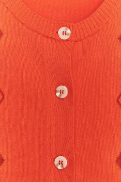 ZARA КАРДИГАН С УЗОРОМ «РОМБЫ», ОРАНЖЕВЫЙ