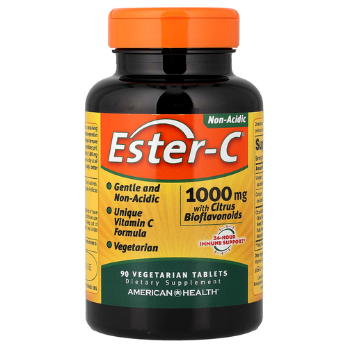 American Health, Ester-C® с цитрусовыми биофлавоноидами, 1000 мг, 90 вегетарианских таблеток